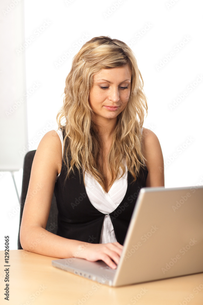 businesswoman on a laptop businesswoman on a laptop