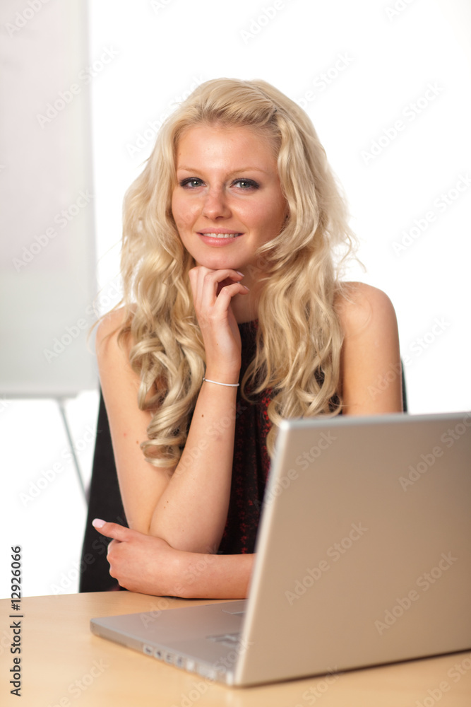 businesswoman on a laptop businesswoman on a laptop