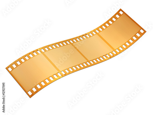 gold film strip isolated on white