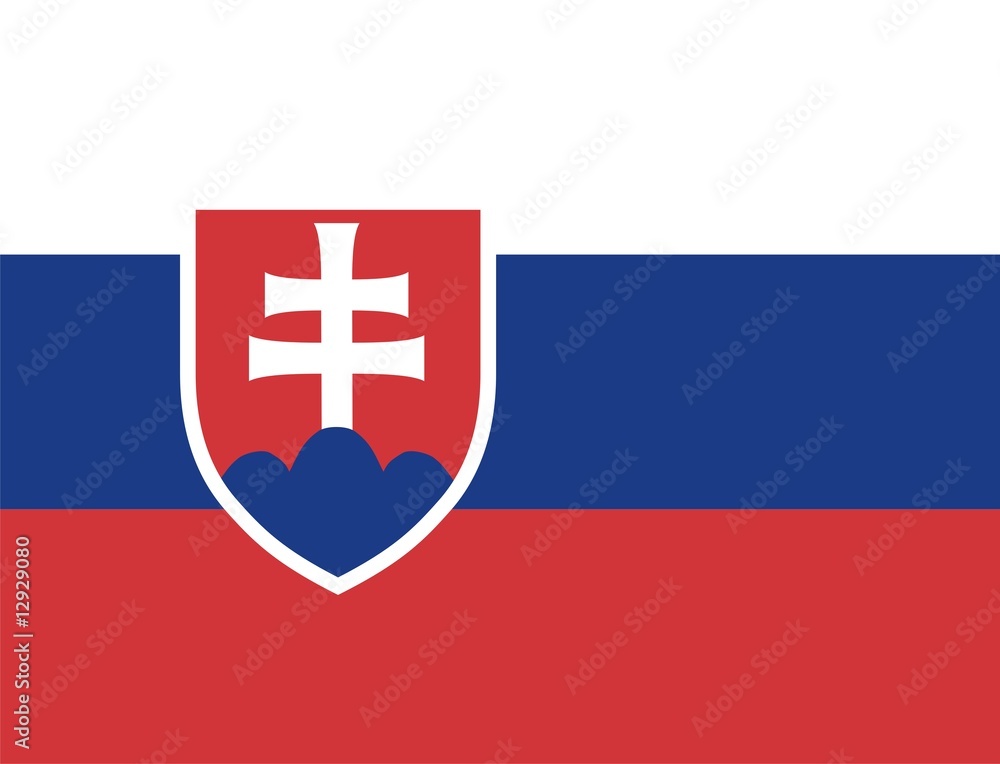 Fototapeta premium Slovakia national flag. Illustration on white background