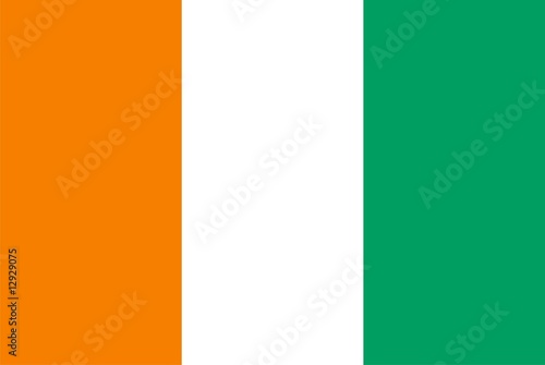 Flag of Cote d'Ivoire. Illustration over white background photo