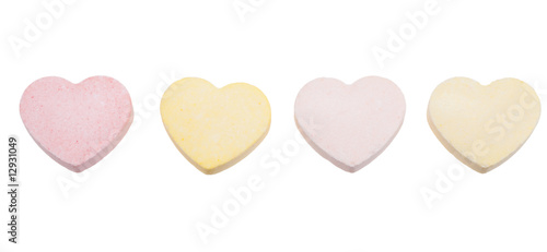 candy hearts isolated