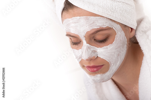 Body care series - Beautiful woman with facial mask