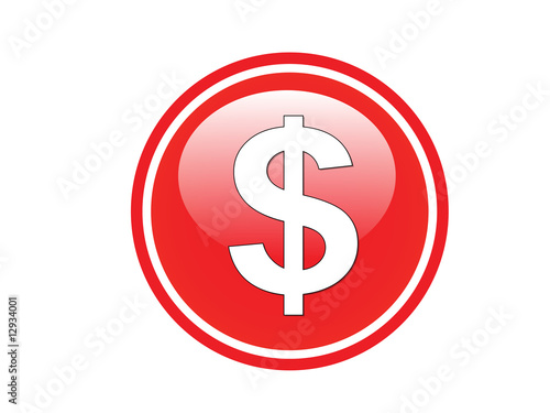 red dollar button icon