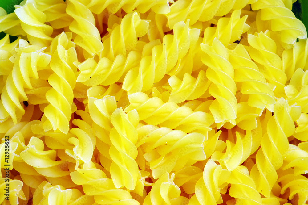 Close up of italian pasta - spiral shaped Close up of italian pasta - spiral shaped