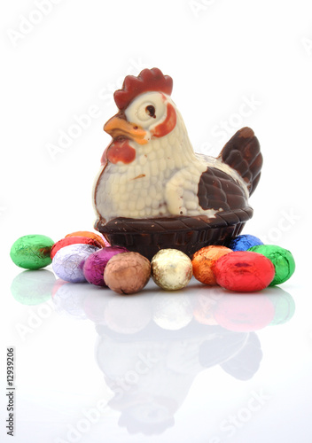 La poule et ses oeufs à Pâques © pf30