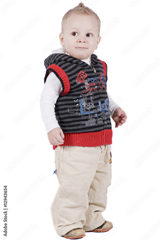 Small smiling baby isolated on white Small smiling baby isolated on white
