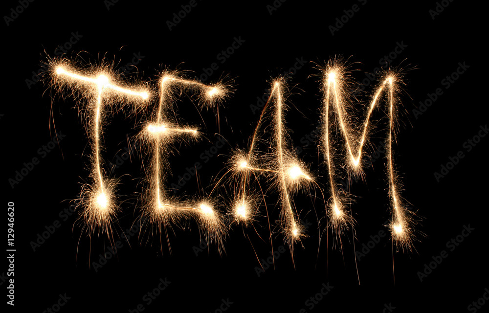 Word team written sparkler. Word team written sparkler.