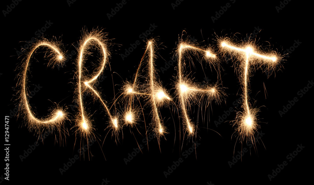Word craft written sparkler. Word craft written sparkler.