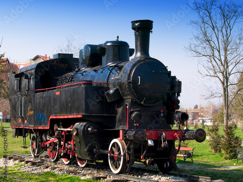 Old steam locomotive, detail