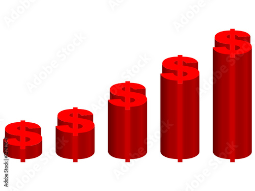chart made of dollar symbols vector illustration