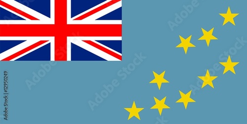 Flag of Tuvalu. Illustration over white background photo