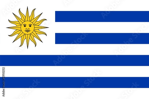 Flag of Uruguay. Illustration over white background photo