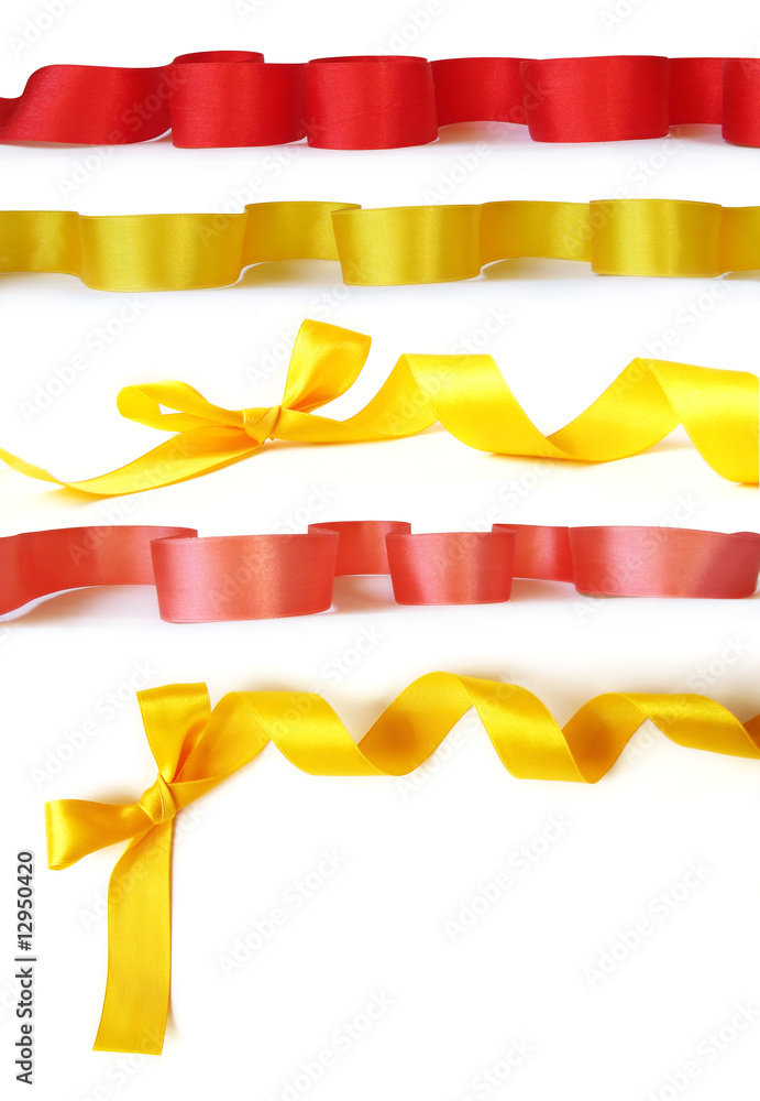 nice colored holiday ribbons for decoration (isolated)