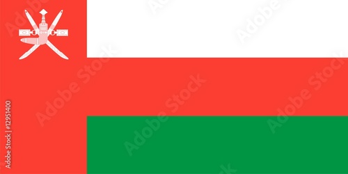 Flag of Oman. Illustration over white background