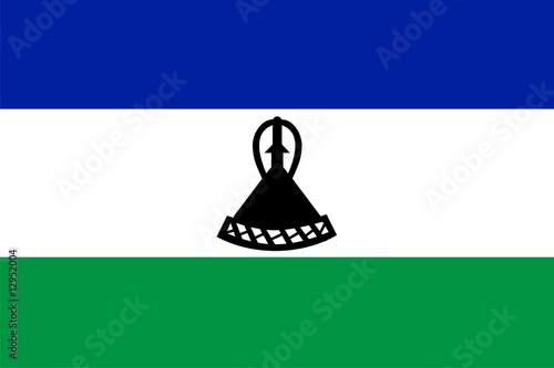 Εκτύπωση καμβά Flag of Lesotho. Illustration over white background