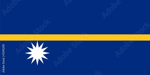 Flag of Nauru. Illustration over white background