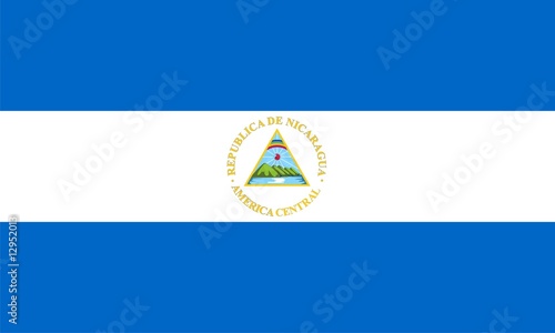 Flag of Nicaragua. Illustration over white background photo