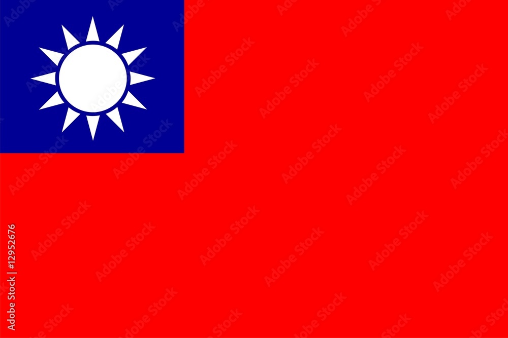 Fototapeta premium Flag of Taiwan. Illustration over white background