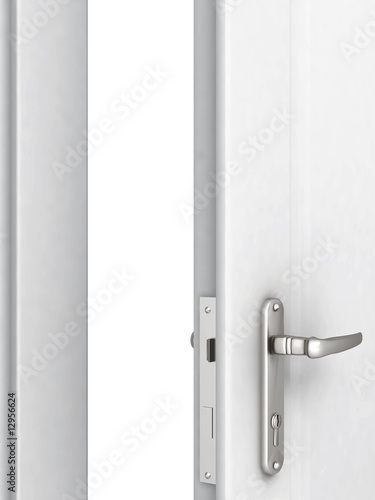 opened door with a modern locking mechanism