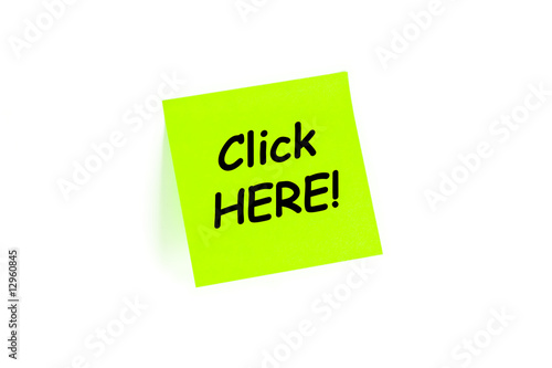 Click Here! on a post-it note