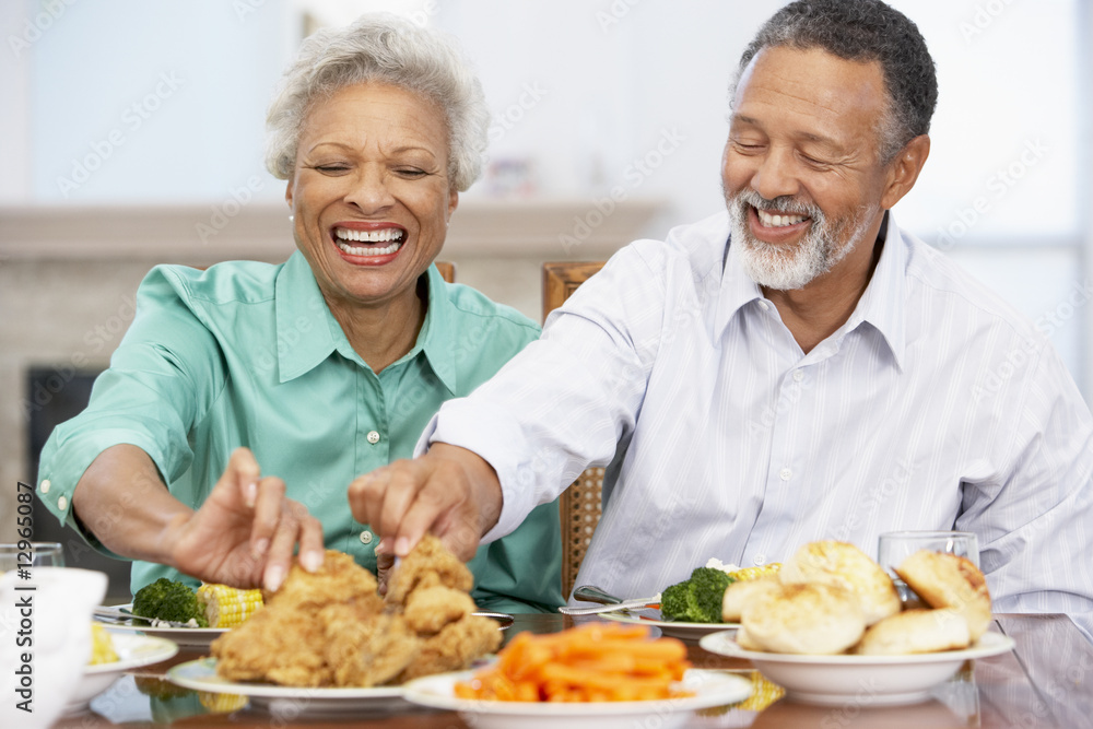 Couple Having Lunch Together At Home Couple Having Lunch Together At Home