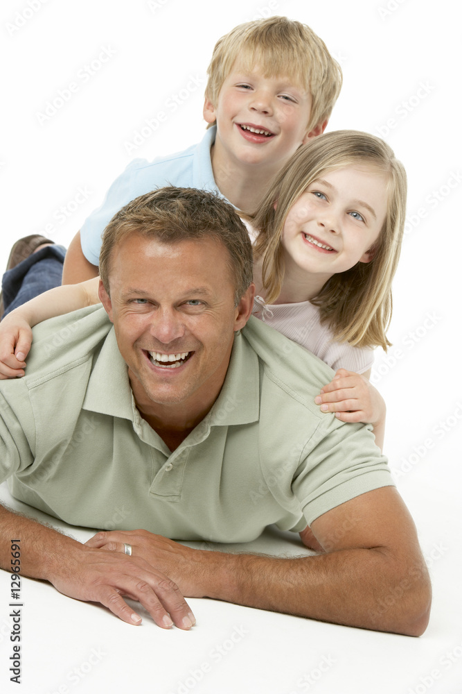 Father And Children Happy Together