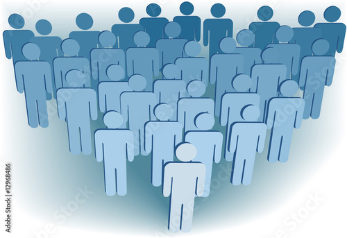 roup company congregation or population of 3D symbol people