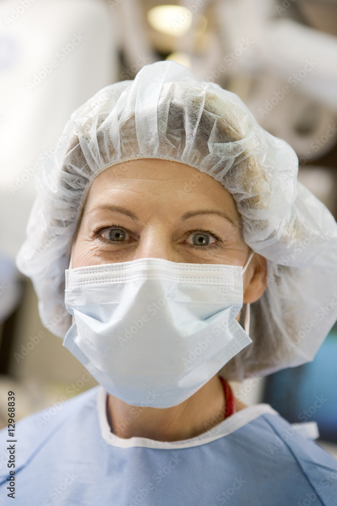 Portrait Of Surgeon In Surgical Scrubs Portrait Of Surgeon In Surgical Scrubs
