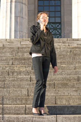 Cute Lawyer Talking on the Phone in Tribunal