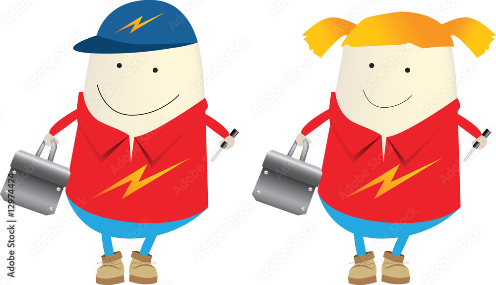male and female electrician
