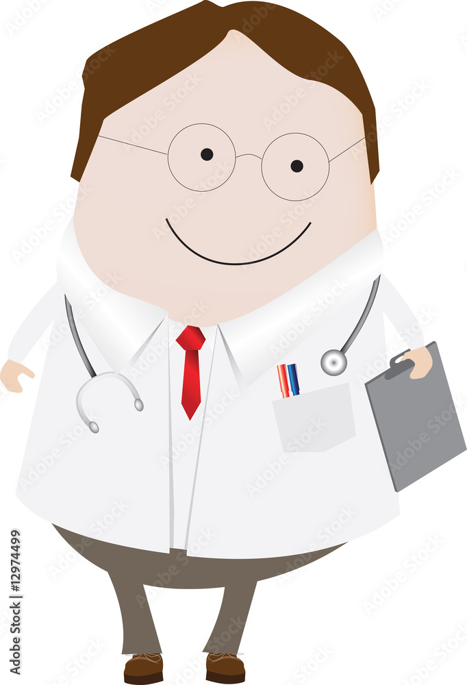 doctor pointing at blank paper