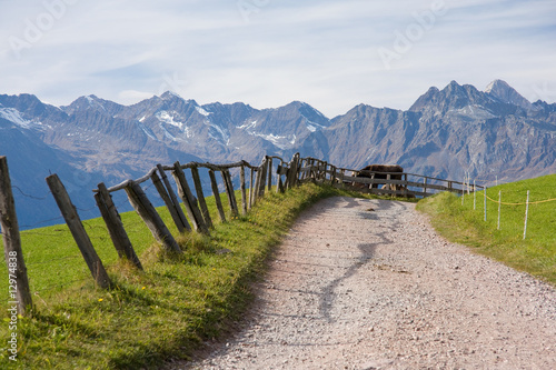 Bergwanderweg bei Hafling in Südtirol