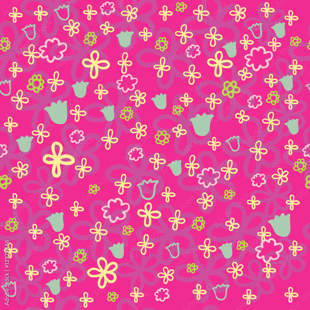 Bright colorful floral pattern in vector