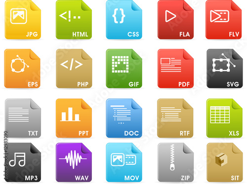 File extensions and Document icons - Solid color