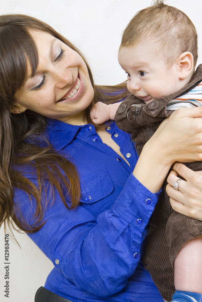 happy mother with baby boy happy mother with baby boy