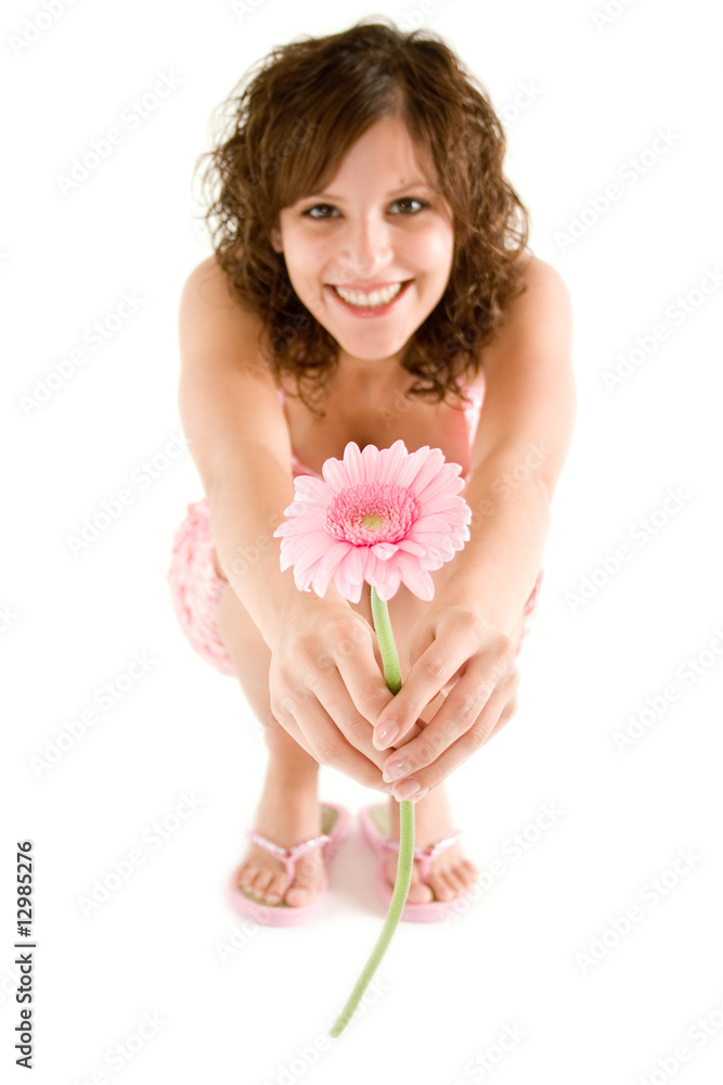 Frau mit Blume