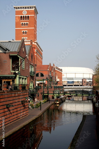 Canal, Brindley Place, Birmingham,City,Großbrittanien, GB photo
