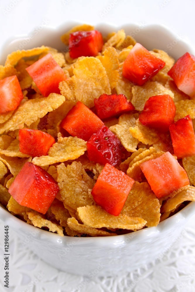 Cornflakes mit Erdbeeren Cornflakes mit Erdbeeren