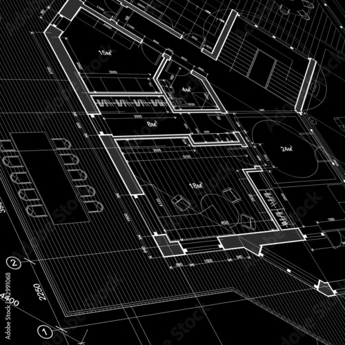 architecture blueprint: abstract house plan - vector background