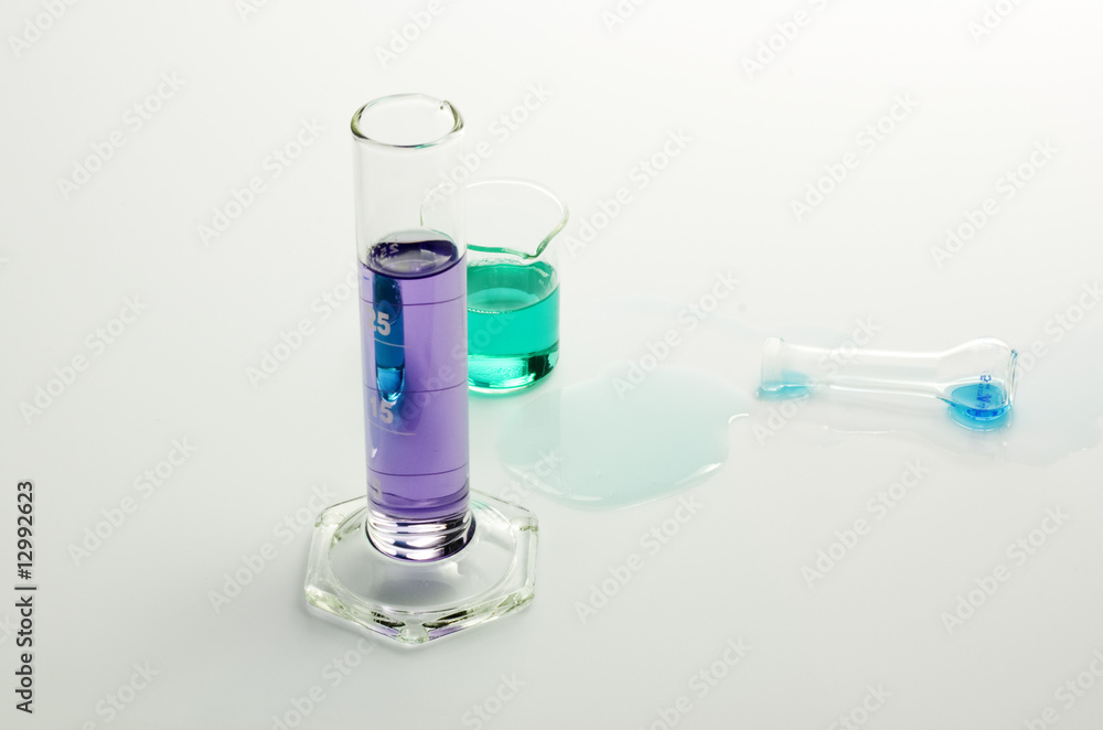 Three laboratory tubes on white Three laboratory tubes on white