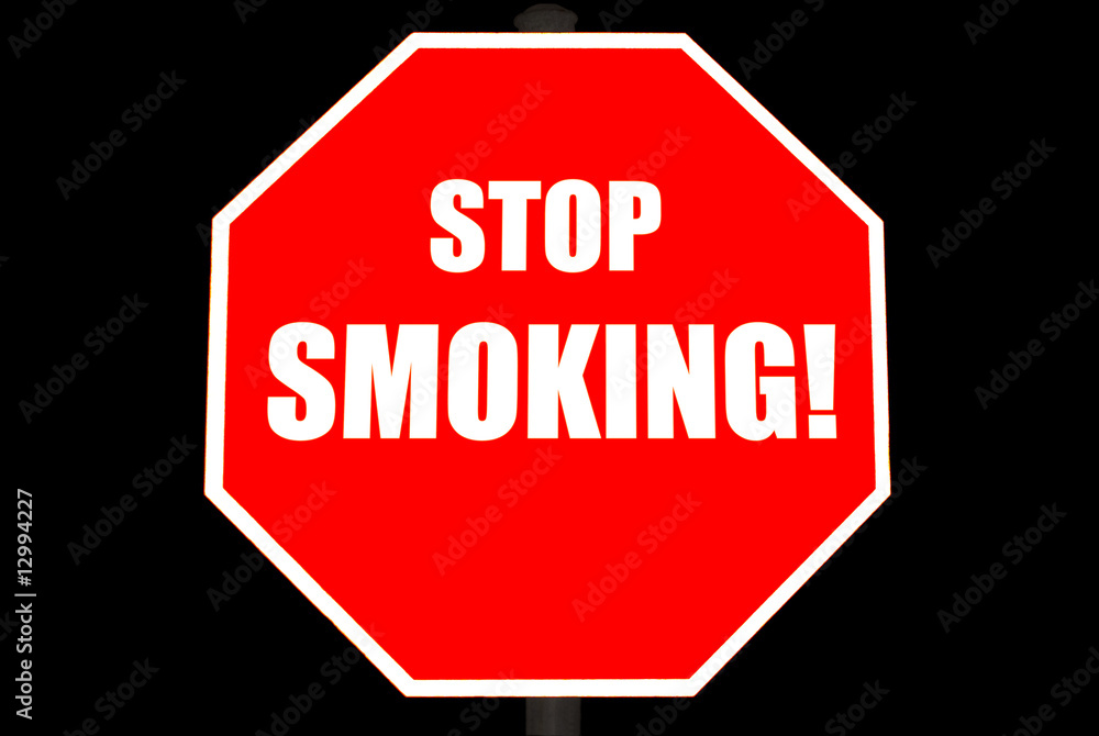 Stop Smoking Sign Isolated On Black Stop Smoking Sign Isolated On Black