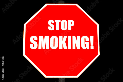 Stop Smoking Sign Isolated On Black