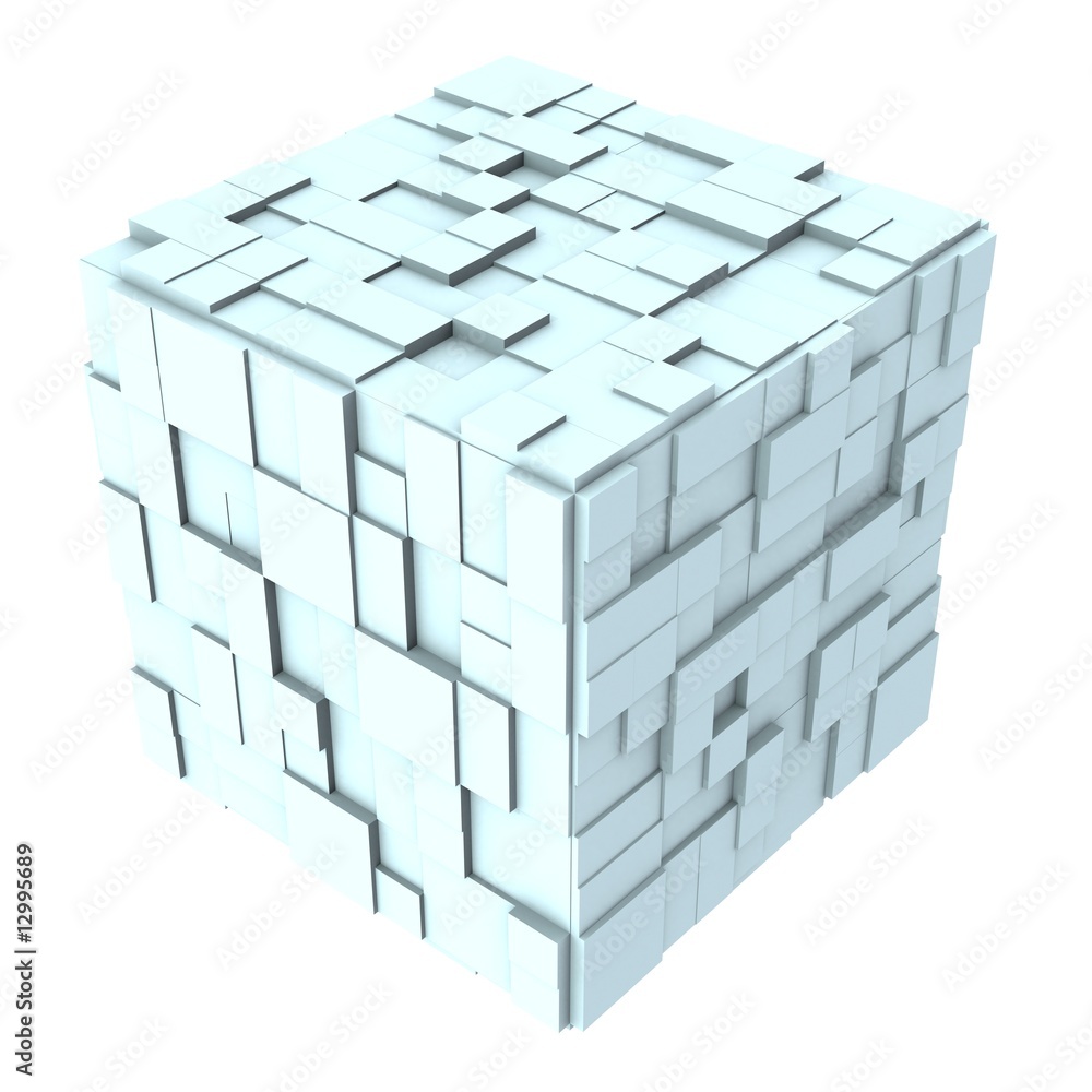 3d Abstract Cube From Boxes 01 3d Abstract Cube From Boxes 01
