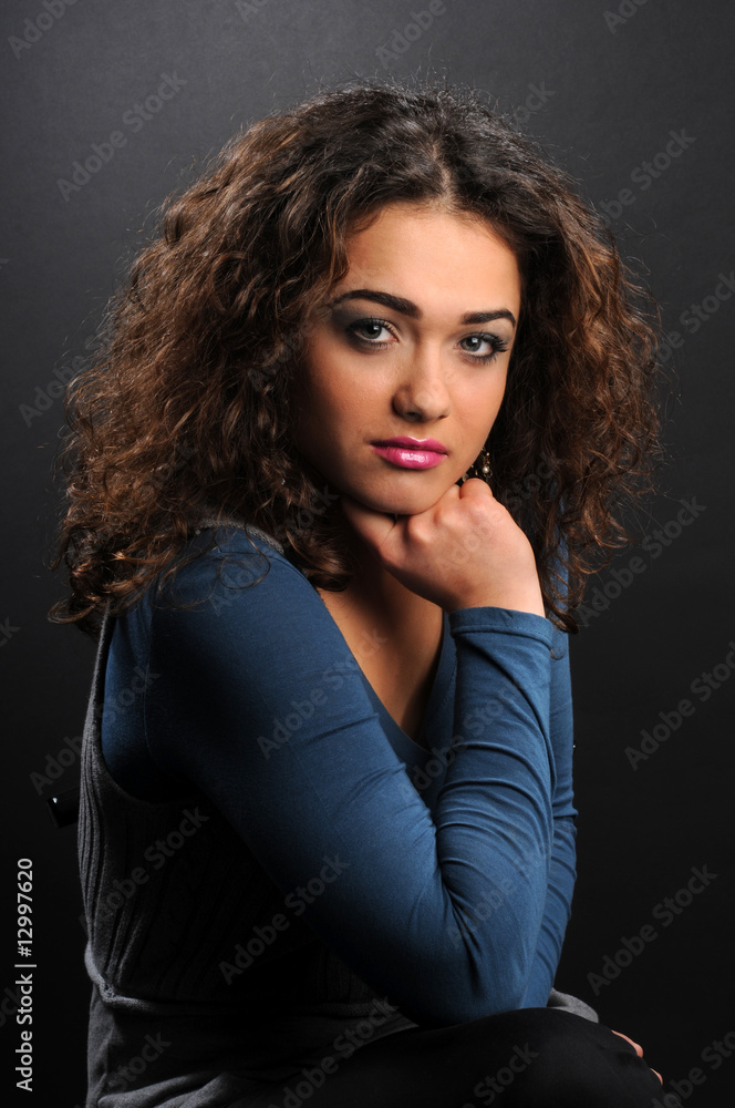 Beautiful model with curly hair Beautiful model with curly hair