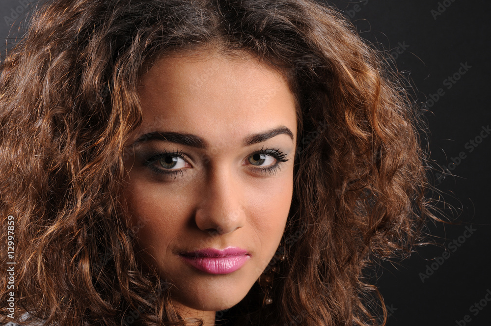 Beautiful model with curly hair Beautiful model with curly hair
