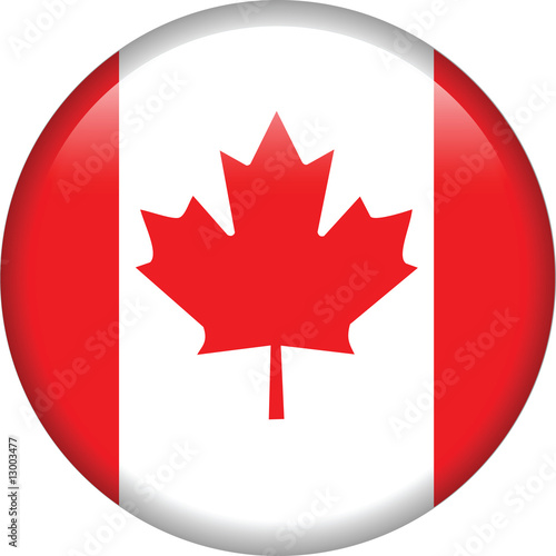 Canada flag icon, button with official coloring
