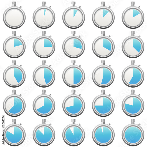 Décompte bleu d'un chronomètre (détouré)
