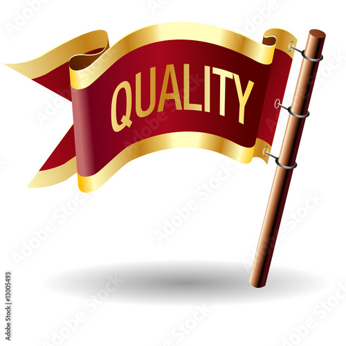 Quality icon on vector flag button