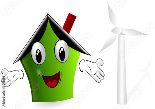 maison et éolienne
